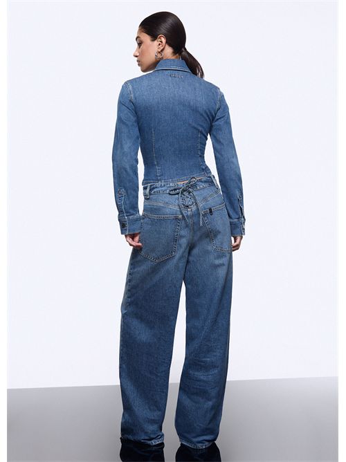 Camicia in denim con stringhe LIU JO | UA6507D0399/79157